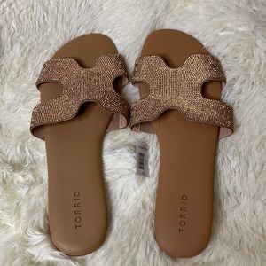 Rose Gold Rhinestone Sandals